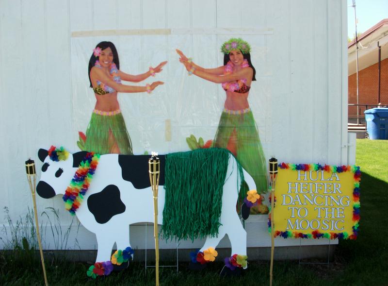 Getting in the spirit of Dairy Days 2011–Dancin’ to the “MOOsic!” Library’s Cow Entry–Hula Heifer